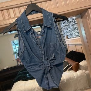 Vintage Cutout Denim Top